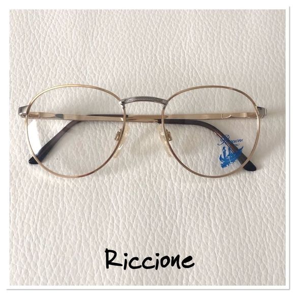 🆕 Antique Gold Retro eyeglasses by Riccione💥 - Picture 1 of 15